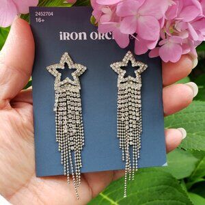 Iron Orchid Studio - Silver Star Dangle Earrings - NWT